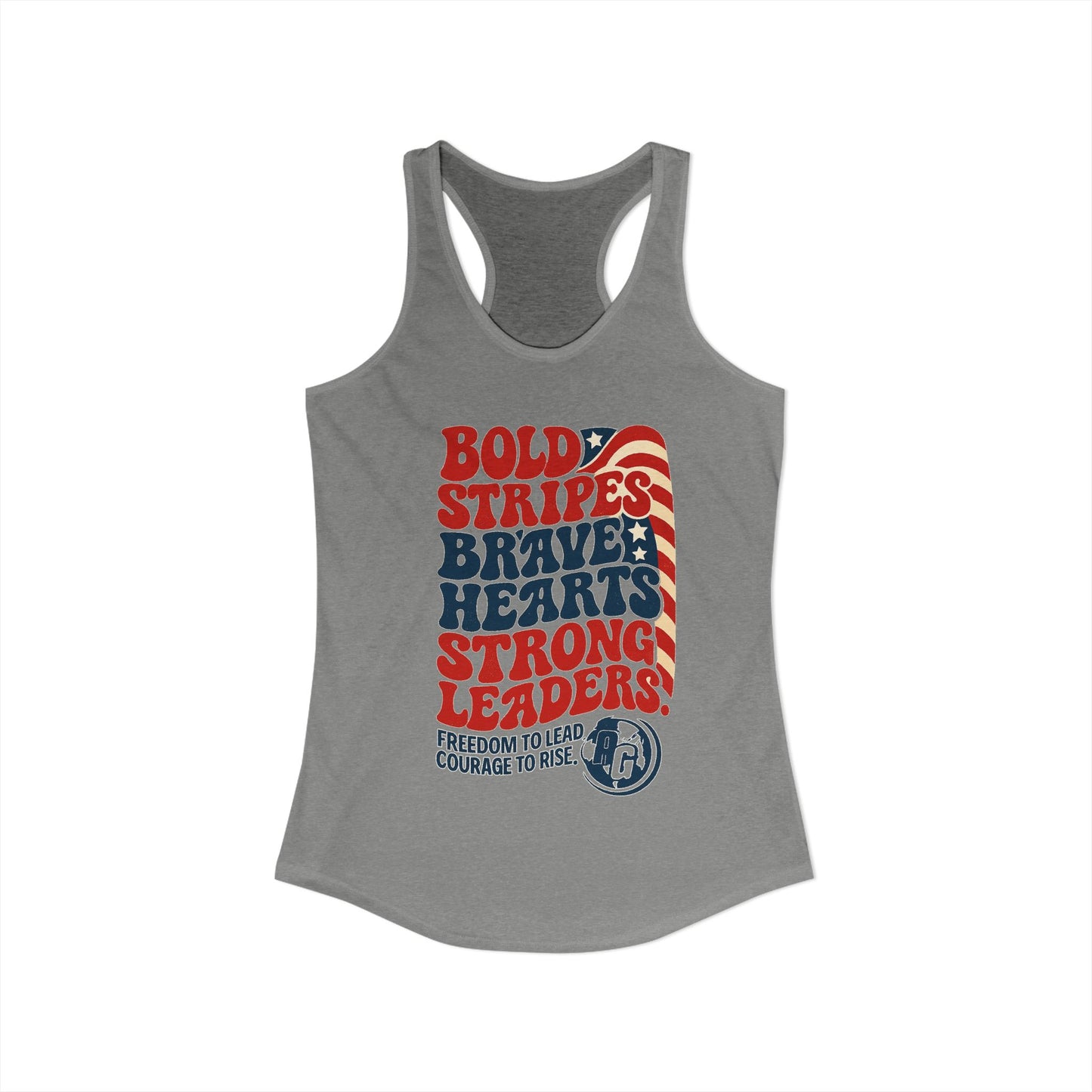 Women Racerback Tank Top - Bold Stripes Brave Hearts