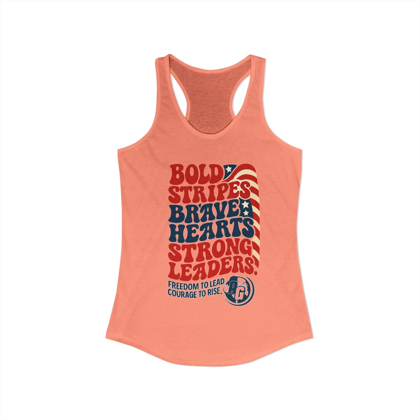 Women Racerback Tank Top - Bold Stripes Brave Hearts