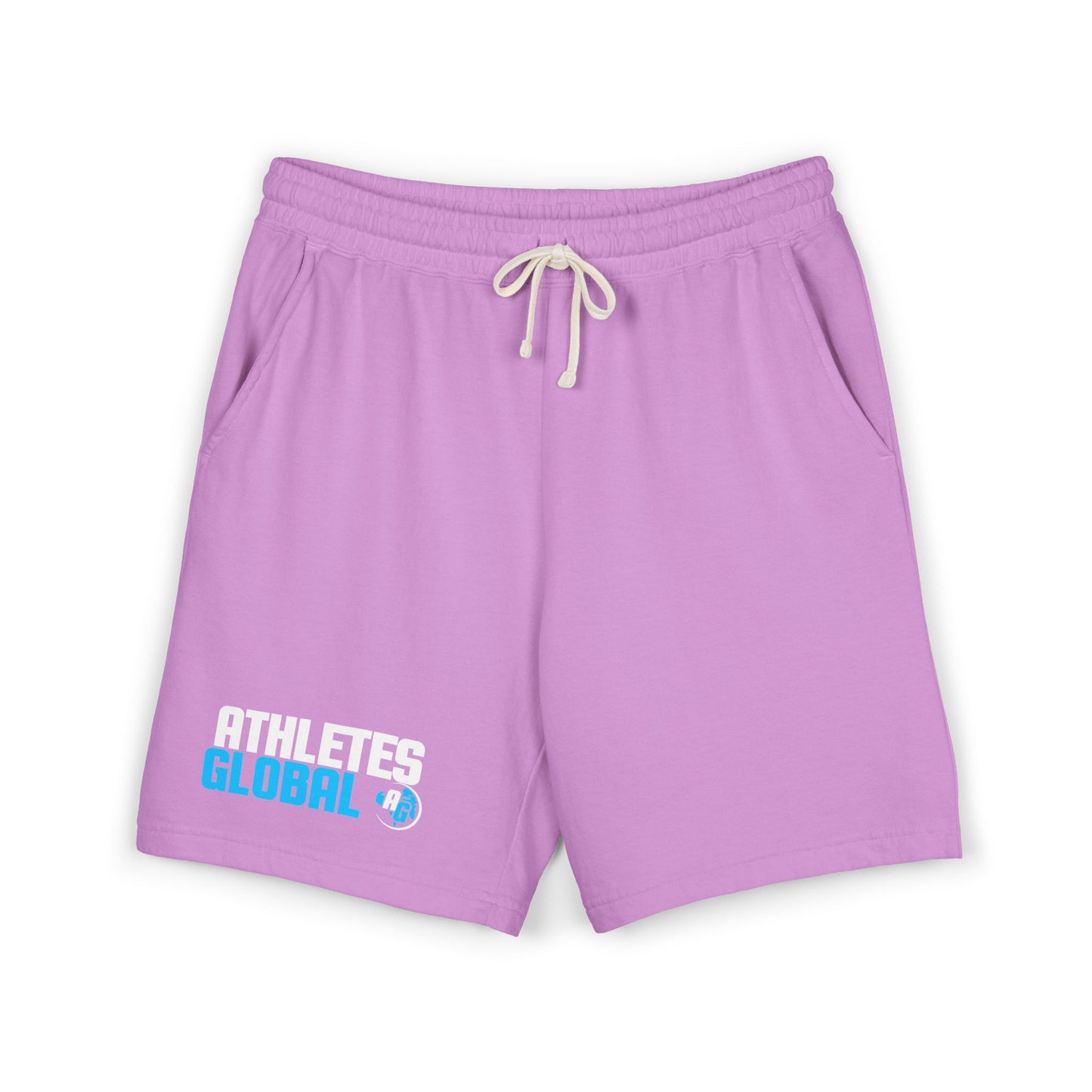 AG Fleece Sweat Shorts - White/Blue Logo
