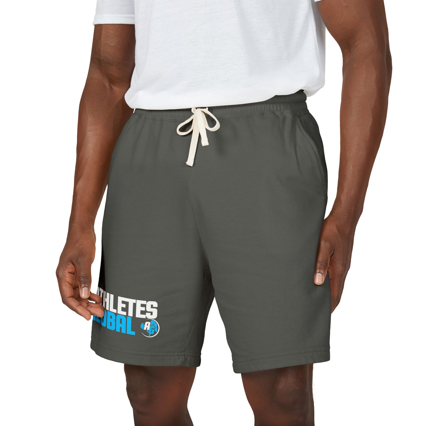 AG Fleece Sweat Shorts - White/Blue Logo