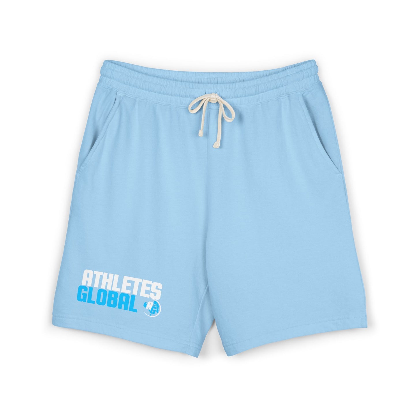 AG Fleece Sweat Shorts - White/Blue Logo