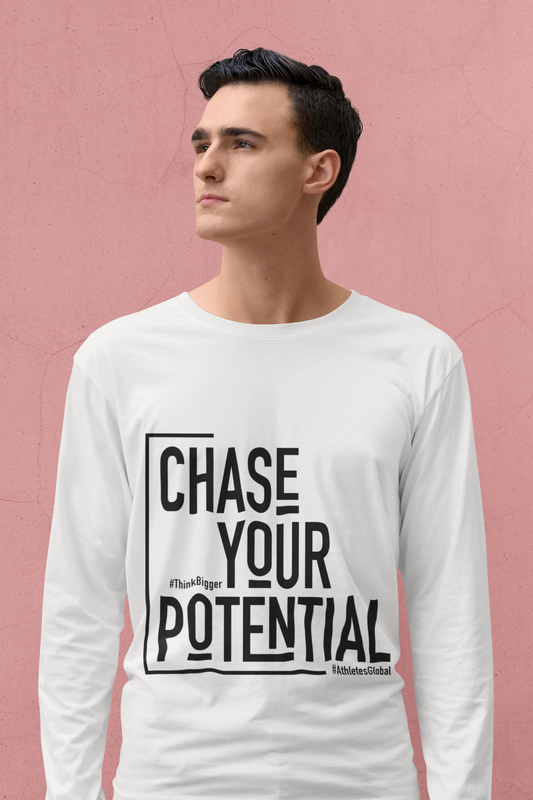 Men Long Sleeve Tee - Chase Your Potential - Athletes Global Store